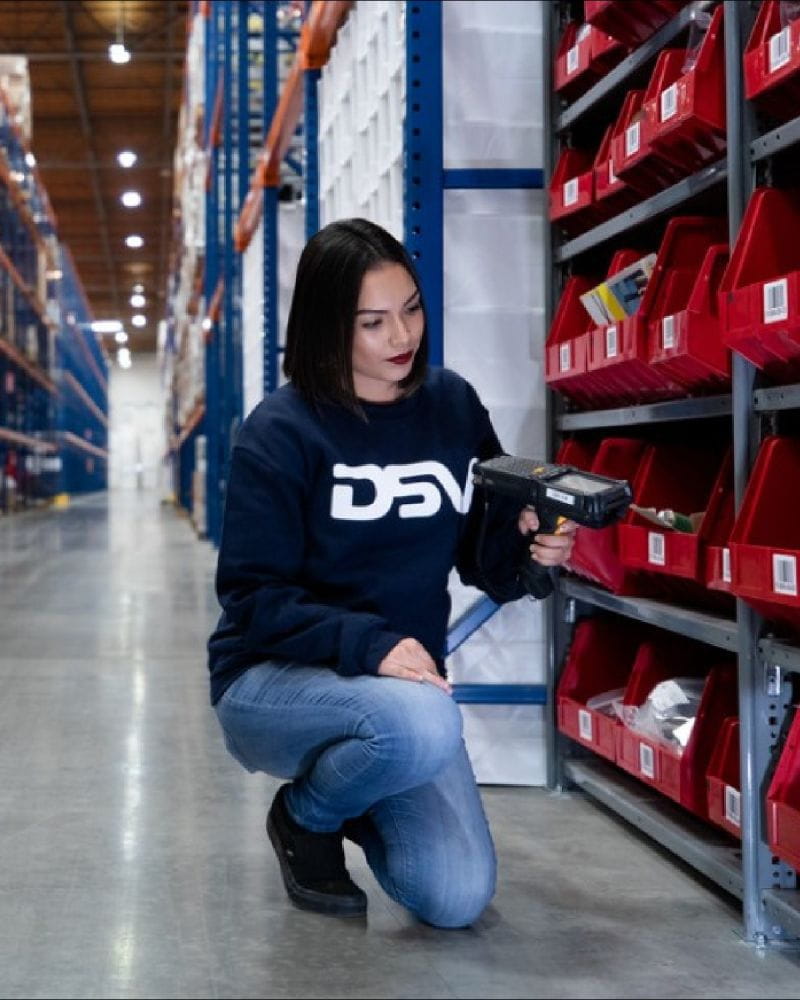 pracownik dsv ze skanerem